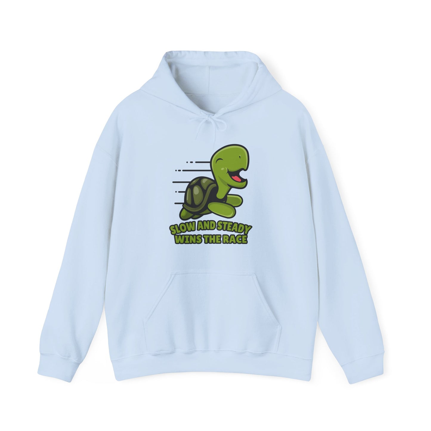 “Slow and Steady Wins the Race” Turtle Hoodie – Inspirational Animal Lover Gift, Cute Pet Parent, Motivational Turtle Apparel