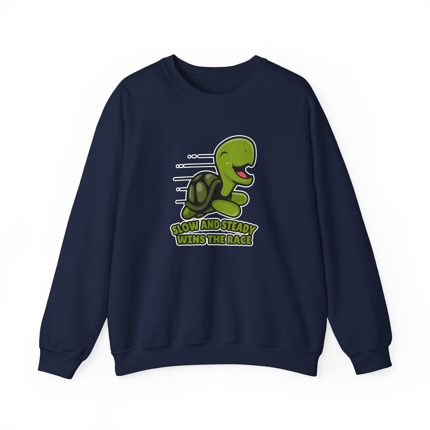 “Slow and Steady Wins the Race” Turtle Sweatshirt – Inspirational Animal Lover Gift, Motivational Pet Parent Apparel, Cozy Turtle Sweater