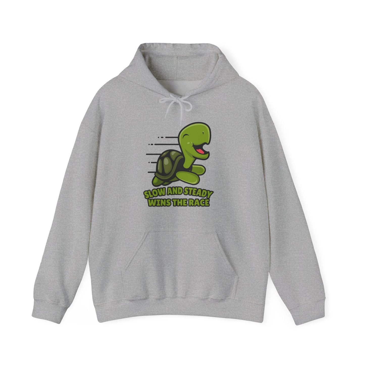 “Slow and Steady Wins the Race” Turtle Hoodie – Inspirational Animal Lover Gift, Cute Pet Parent, Motivational Turtle Apparel