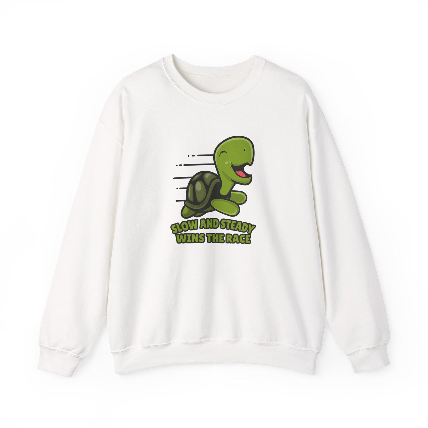 “Slow and Steady Wins the Race” Turtle Sweatshirt – Inspirational Animal Lover Gift, Motivational Pet Parent Apparel, Cozy Turtle Sweater