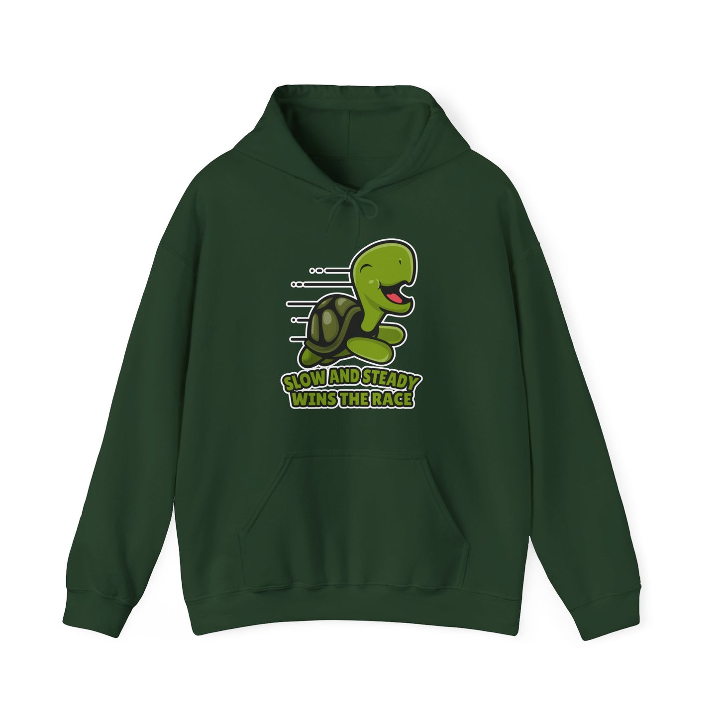“Slow and Steady Wins the Race” Turtle Hoodie – Inspirational Animal Lover Gift, Cute Pet Parent, Motivational Turtle Apparel