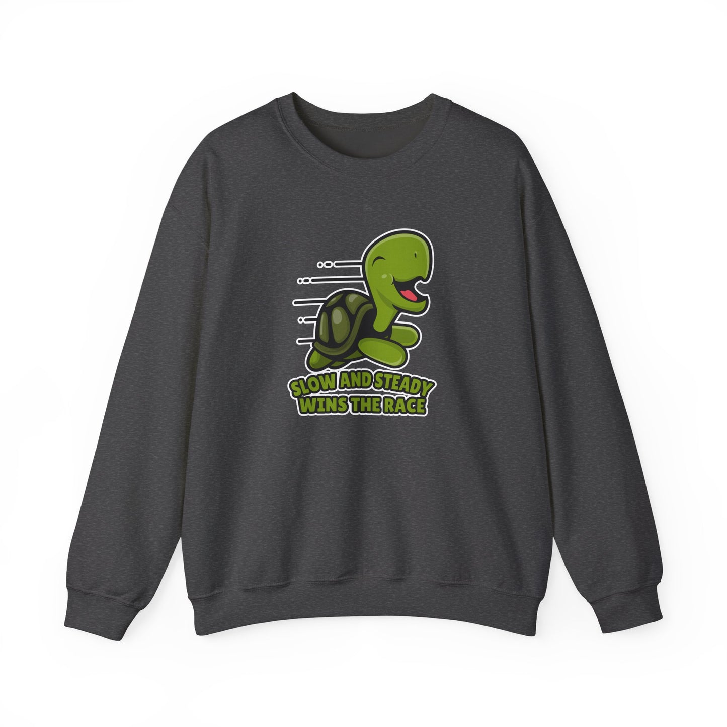 “Slow and Steady Wins the Race” Turtle Sweatshirt – Inspirational Animal Lover Gift, Motivational Pet Parent Apparel, Cozy Turtle Sweater