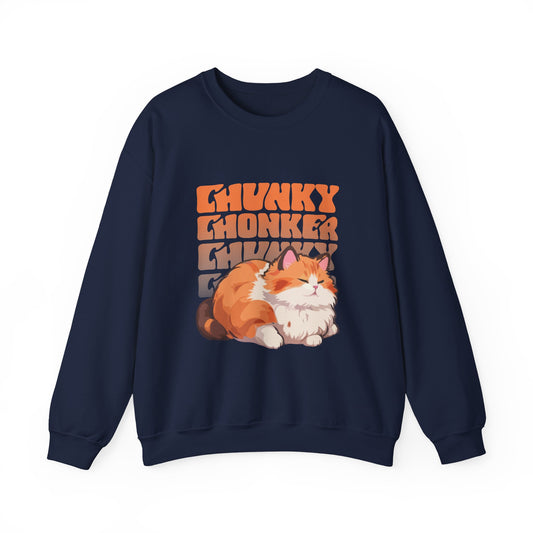 Chunky Chonker Fat Orange Tabby Cat Sweatshirt, Perfect for Pet Lovers and Furparents